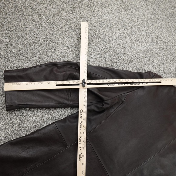 Stafford Leather Blazer Mens L Brown 2 Button Sport Coat Jacket Notch Lapel - Picture 11 of 15